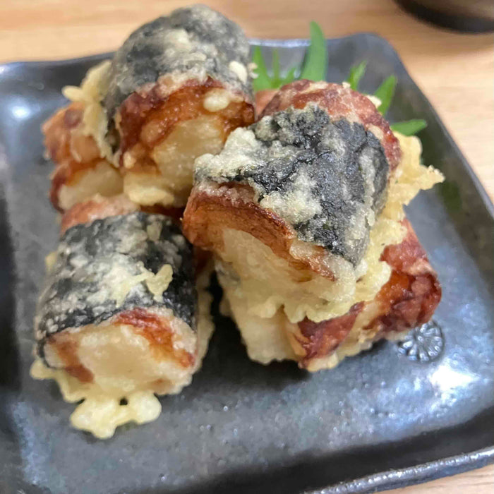 お正月の残り餅で♪もちっとちくわ磯辺揚げ