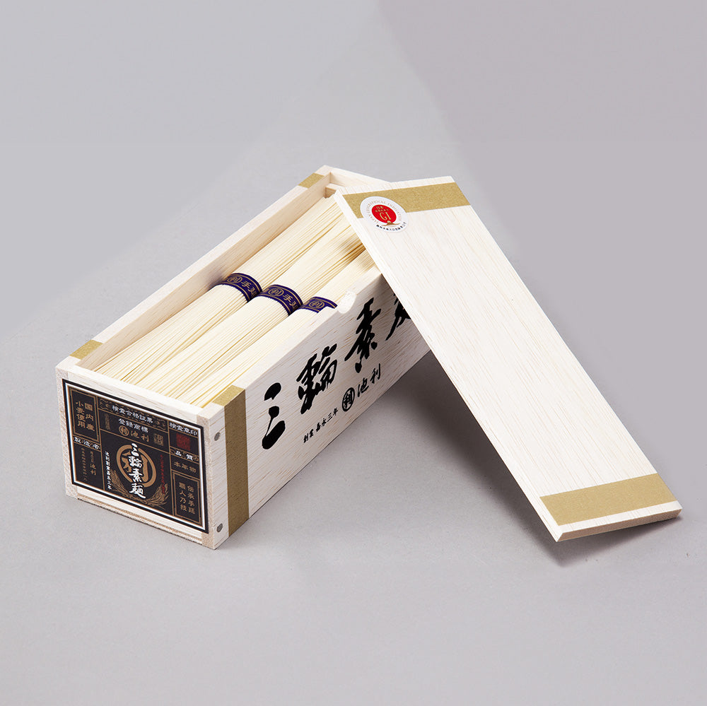 国産小麦使用 三輪素麺 ミニ木箱（PA-9N）【奈良県桜井産】農産物直売