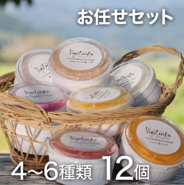 丹波産の野菜を使った自然派ジェラート お任せセット12個入り 化粧箱【兵庫県丹波産】