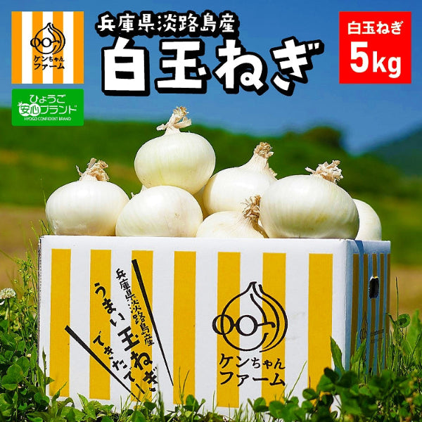 《予約販売 / 5月下旬発送》ひょうご安心ブランド認証　幻の真っ白な淡路島たまねぎ　5kg【兵庫県淡路島産】